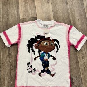 Moschino White and Pink Character T-Shirt